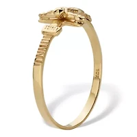 Stackable Crucifix Ring 10K Yellow Gold