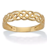 Celtic Weave Solid 10k Yellow Gold Band