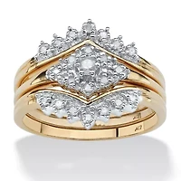 1/5 TCW Round Diamond Three-Piece Bridal Set 10k Gold