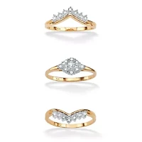 1/5 TCW Round Diamond Three-Piece Bridal Set 10k Gold