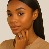 4.51 TCW Genuine London Blue Topaz Ring Gold-Plated Sterling Silver