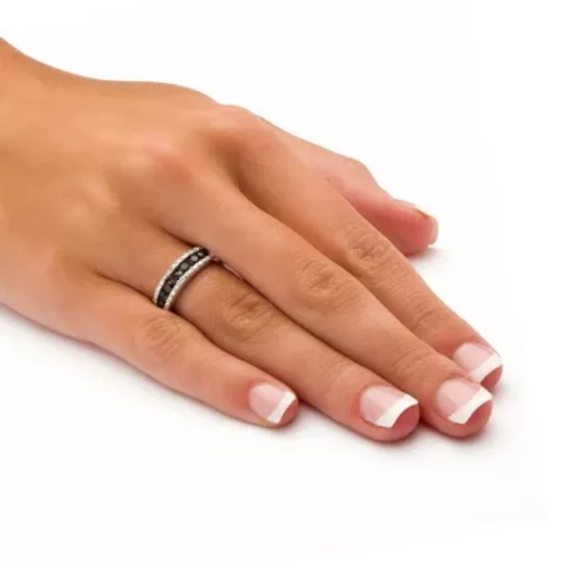 1.06 TCW Sapphire and Diamond Accent Ring Platinum-plated Sterling Silver