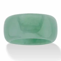 Genuine Green Jade Polished Eternity Ring