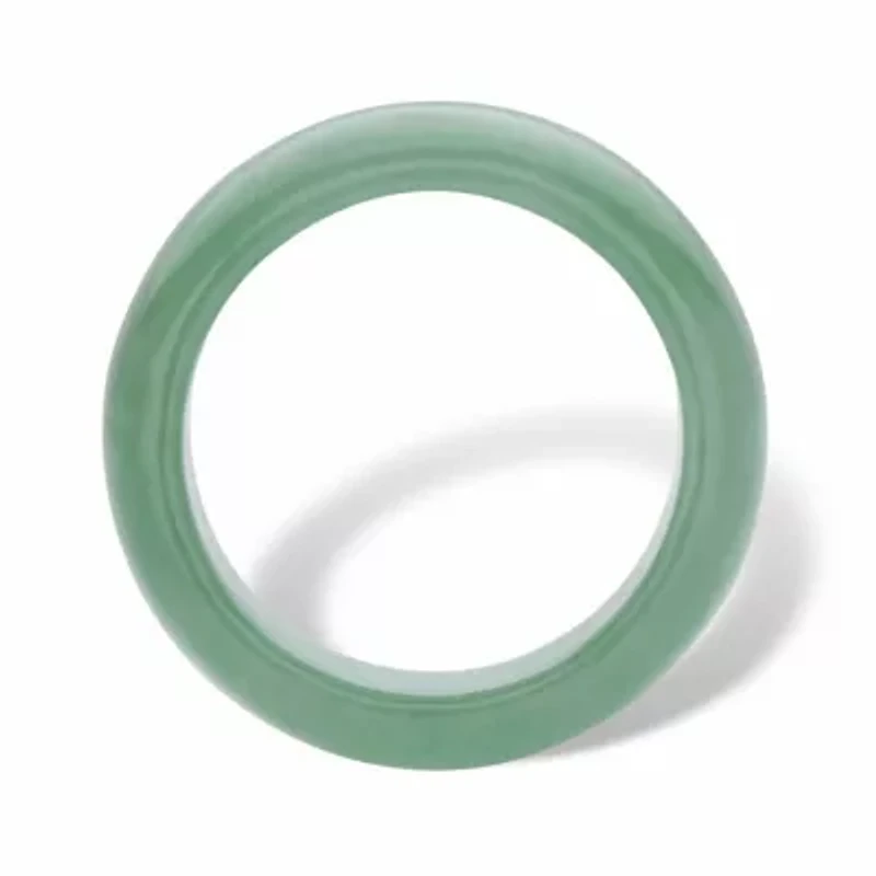 Genuine Green Jade Polished Eternity Ring