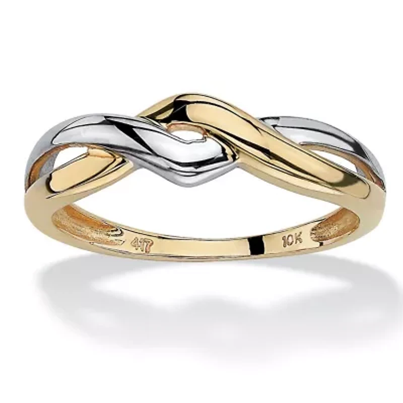 10k Yellow Gold Two-Tone Twist Ring