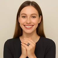 Gold-Plated Multi-Faceted Smoky Quartz Ring