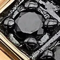 Men's .10 TCW Round Black and White Diamond Geometric Ring 10k Yellow Gold