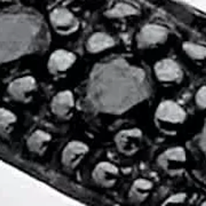 Men's 1/5 TCW Black and White Diamond Ring Platinum-plated Sterling Silver