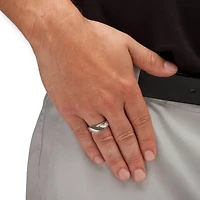 Men's 1/5 TCW Black and White Diamond Ring Platinum-plated Sterling Silver