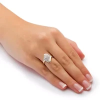 Diamond Accent Cluster Bypass Ring Solid 10k Gold