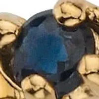 .32 Cttw. Round Genuine Sapphire Diamond Accent Solid 10k Yellow Gold Ring