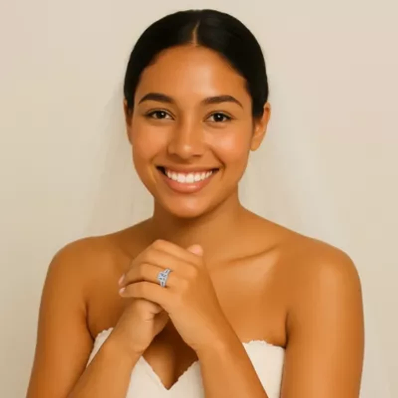 Lab Created 2.60 Cttw Platinum-plated Silver White Sapphire Engagement Ring Set