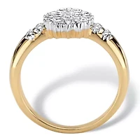 Pave Diamond Accent Two-Tone 18k Gold-Plated Cluster Ring