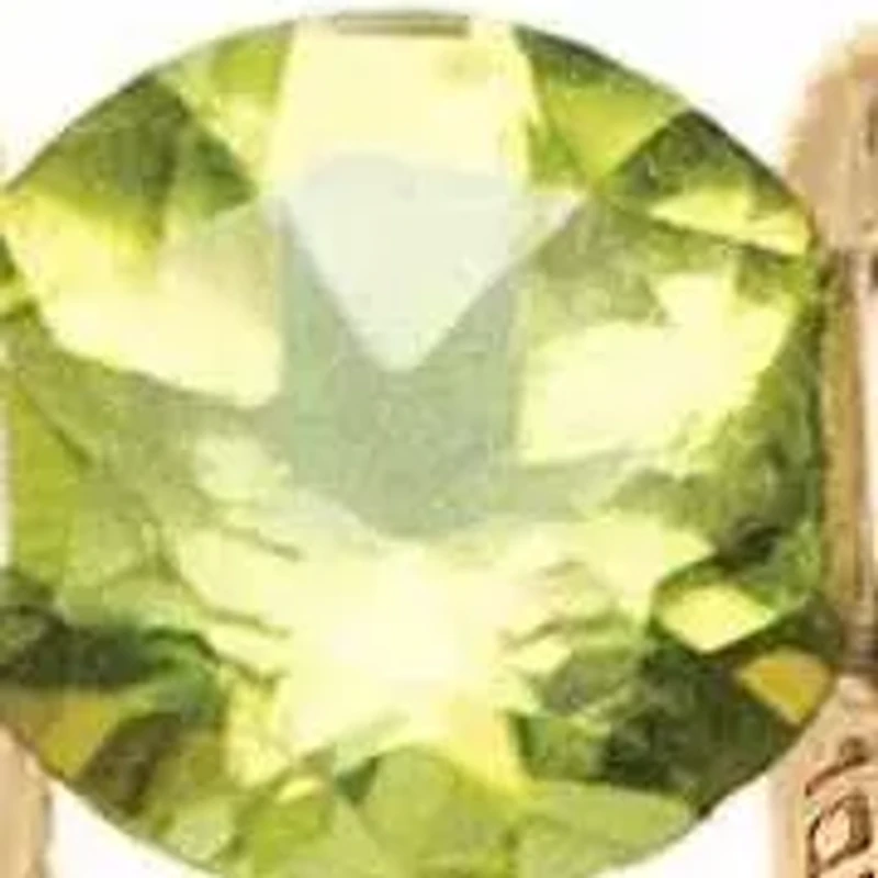 .50 TCW Round Green Peridot and Genuine Jade 10k Yellow Gold Cabochon Ring