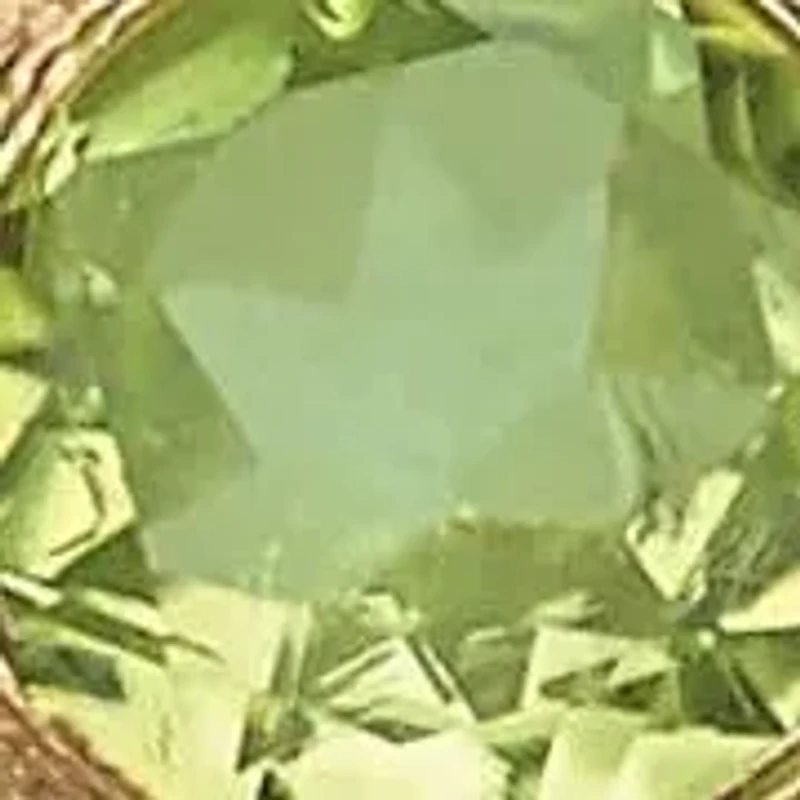 .26 TCW Round Genuine Peridot and Green Jade Ring 10k Gold