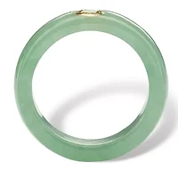 .26 TCW Round Genuine Peridot and Green Jade Ring 10k Gold
