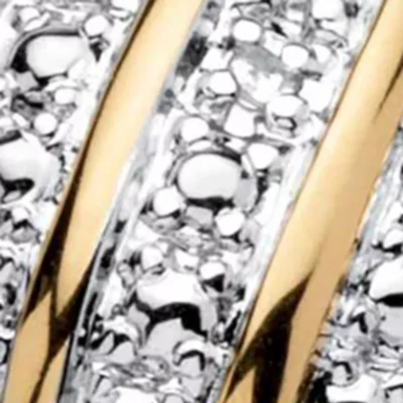 Diamond Accent Dome Ring 14k Gold-plated Sterling Silver