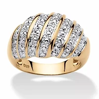 Diamond Accent Dome Ring 14k Gold-plated Sterling Silver
