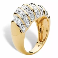 Diamond Accent Dome Ring 14k Gold-plated Sterling Silver