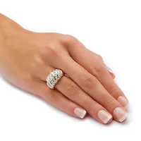 Diamond Accent Dome Ring 14k Gold-plated Sterling Silver