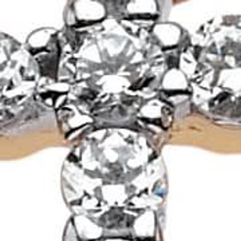 Diamond Accent Cross Heart Ring 18k Yellow Gold-plated Sterling Silver