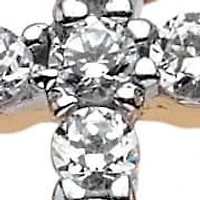 Diamond Accent Cross Heart Ring 18k Yellow Gold-plated Sterling Silver