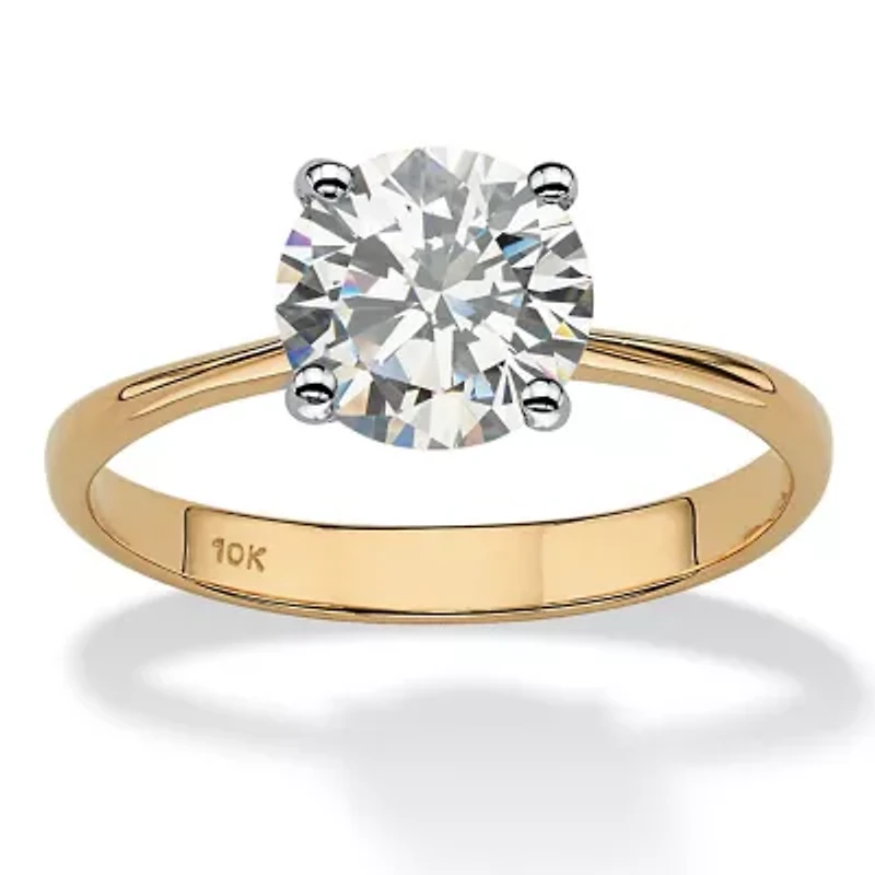 2.50 Cttw. Round Genuine Topaz 10k Yellow Gold Solitaire Bridal Engagement Ring