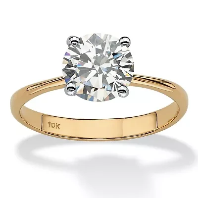 2.50 Cttw. Round Genuine Topaz 10k Yellow Gold Solitaire Bridal Engagement Ring