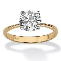 2.50 Cttw. Round Genuine Topaz 10k Yellow Gold Solitaire Bridal Engagement Ring