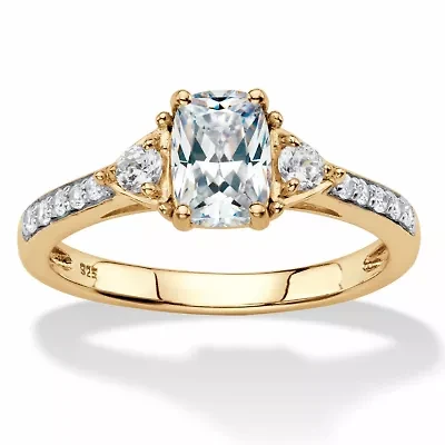 Lab Created 1.70 Cttw. 18k Gold-plated Sterling Silver White Sapphire Promise Ring