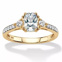 Lab Created 1.70 Cttw. 18k Gold-plated Sterling Silver White Sapphire Promise Ring