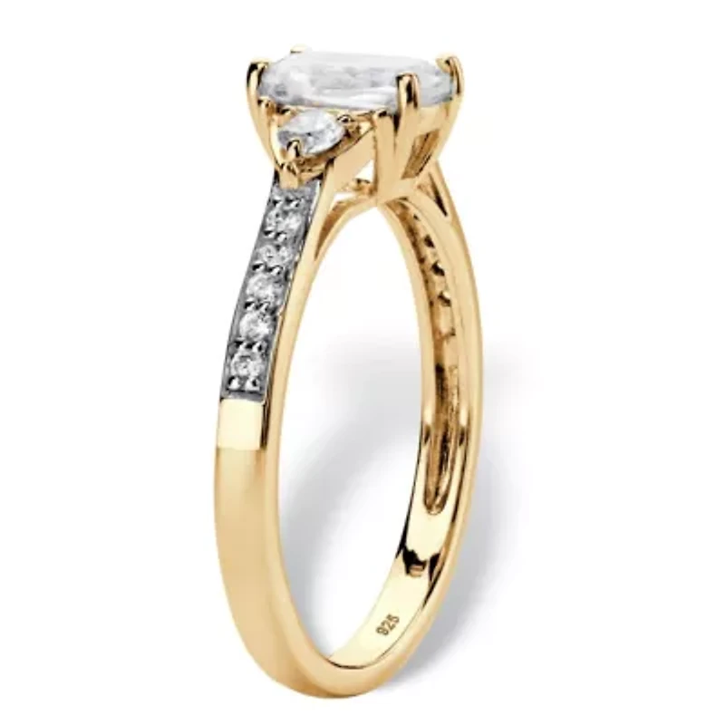 Lab Created 1.70 Cttw. 18k Gold-plated Sterling Silver White Sapphire Promise Ring