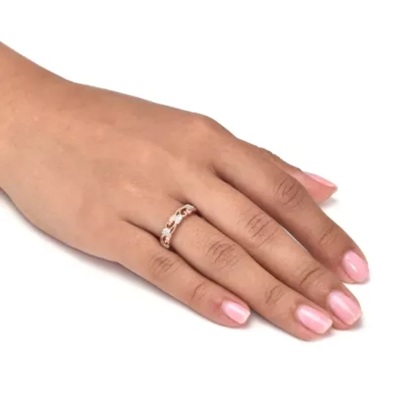 .11 TCW Diamond Rose-Plated Sterling Silver Filigree Ring