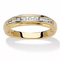 Men's Diamond Accent 18k Gold-plated Sterling Silver Wedding Ring