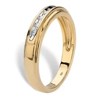 Men's Diamond Accent 18k Gold-plated Sterling Silver Wedding Ring