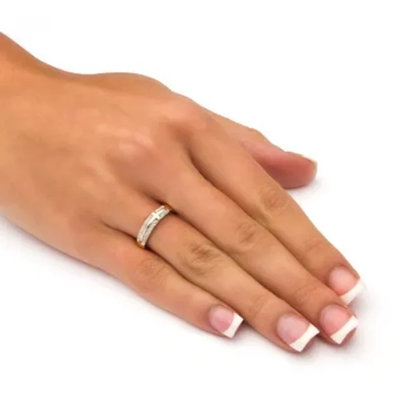 Diamond Accent 10k Yellow Gold Lord's Prayer Cross Ring