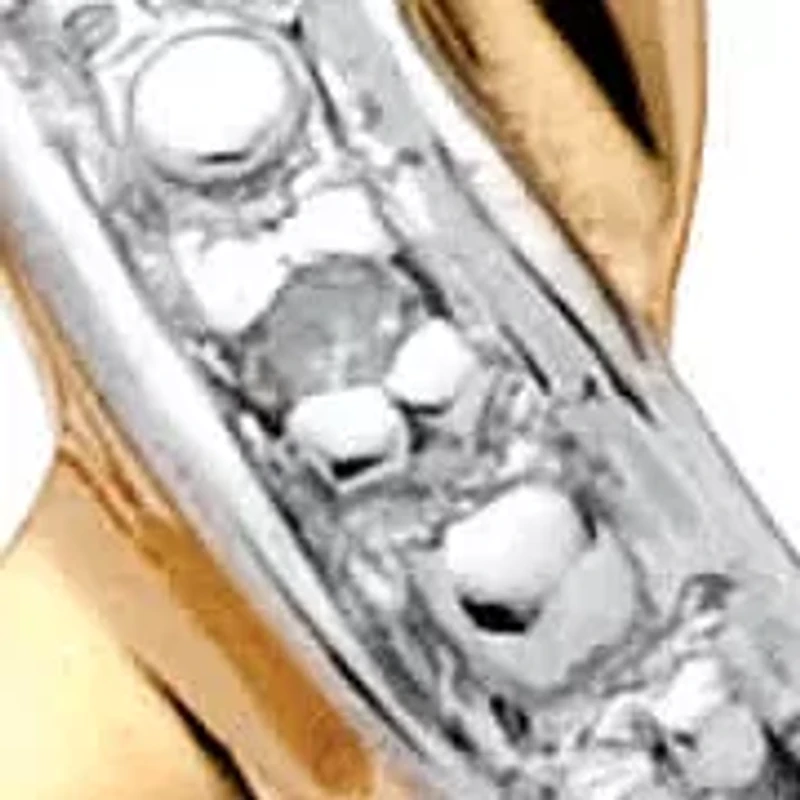 Diamond Accent Interlocking Heart Ring Gold-Plated Sterling Silver