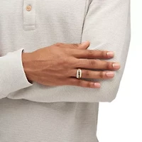 Men's 1.67 TCW Genuine Garnet and CZ 14k Gold-plated Silver Channel-Set Ring