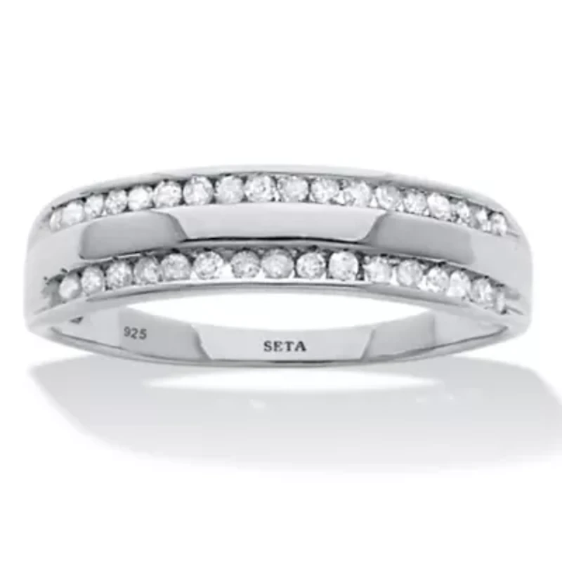 .24 TCW Diamond Sterling Silver Band Ring