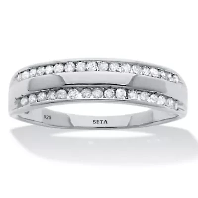 .24 TCW Diamond Sterling Silver Band Ring