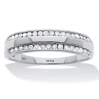 .24 TCW Diamond Sterling Silver Band Ring