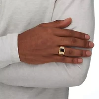 Men's 3.71 TCW Genuine Garnet and Diamond 18k Gold-Plated Ring