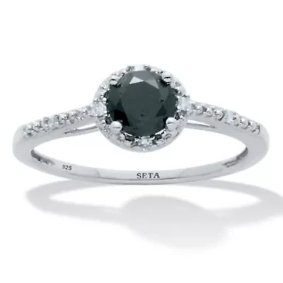 .53 TCW Black Diamond Sterling Silver Promise Ring