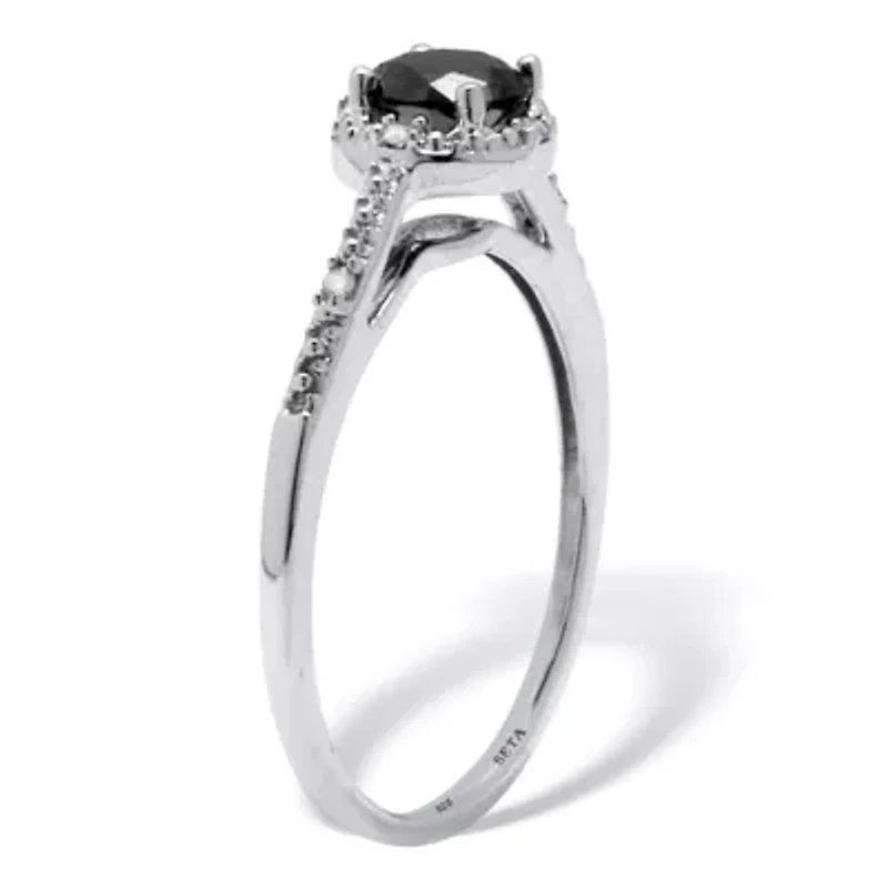 .53 TCW Black Diamond Sterling Silver Promise Ring