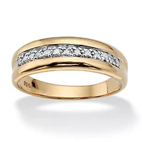 Men's 1/5 TCW Diamond Band Gold-Plated Sterling Silver