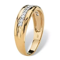 Men's 1/5 TCW Diamond Band Gold-Plated Sterling Silver