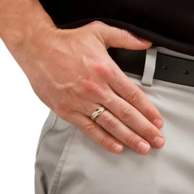 Men's 1/5 TCW Diamond Band Gold-Plated Sterling Silver