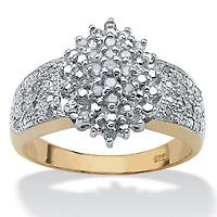 1/4 TCW Round Diamond 18k Gold-plated Sterling Silver Marquise-Shaped Ring