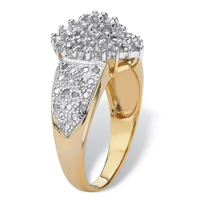 1/4 TCW Round Diamond 18k Gold-plated Sterling Silver Marquise-Shaped Ring