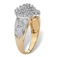 1/4 TCW Round Diamond 18k Gold-plated Sterling Silver Marquise-Shaped Ring